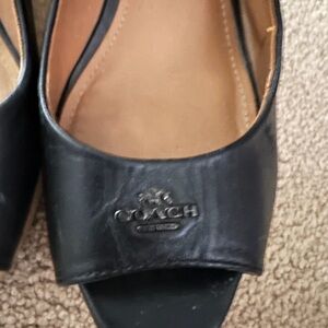 Coach Black Leather Flats